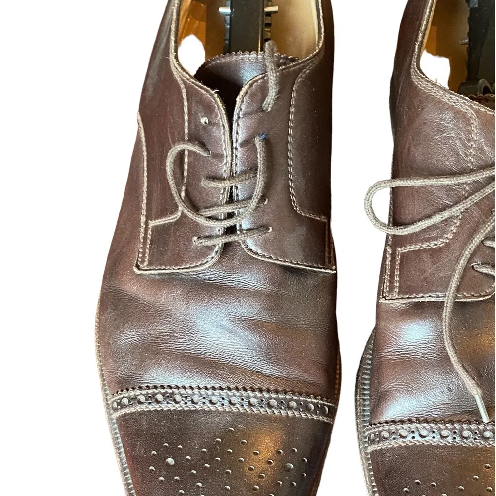 Gravati Men’s Leather Cap Toe Brown Tie Loafers